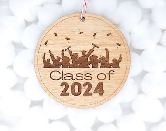 Class of 2024 | Wooden Tree Ornament | Graduation Christmas Ornament