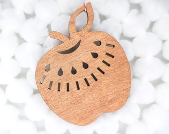 Apple Tree Ornament | Folk Art Wooden Tree Ornament | Teacher Christmas Gift