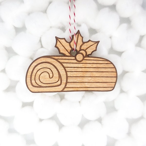 Yule Log Tree Ornament | Wooden Tree Ornament