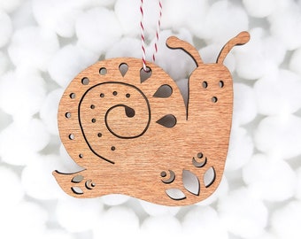 Charming Snail Ornament | wood folk art | Yule Decoration