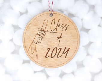 Class of 2024 | Wooden Tree Ornament | Graduation Christmas Ornament