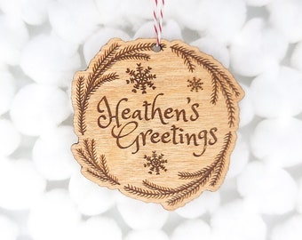 Heathen's Greetings Tree Ornament | Wooden Tree Ornament