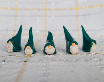 Tiny Clay Scandinavian Green Christmas Elf, jultomten, nisse, tomten, tiny elf | Scandinavian Christmas