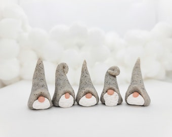 Tiny Clay Scandinavian granite Christmas Gnome, jultomten, nisse, tomtar, tiny elf | Scandinavian Christmas