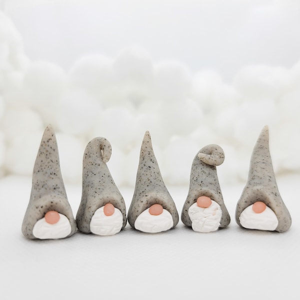 Tiny Clay Scandinavian granite Christmas Gnome, jultomten, nisse, tomtar, tiny elf | Scandinavian Christmas