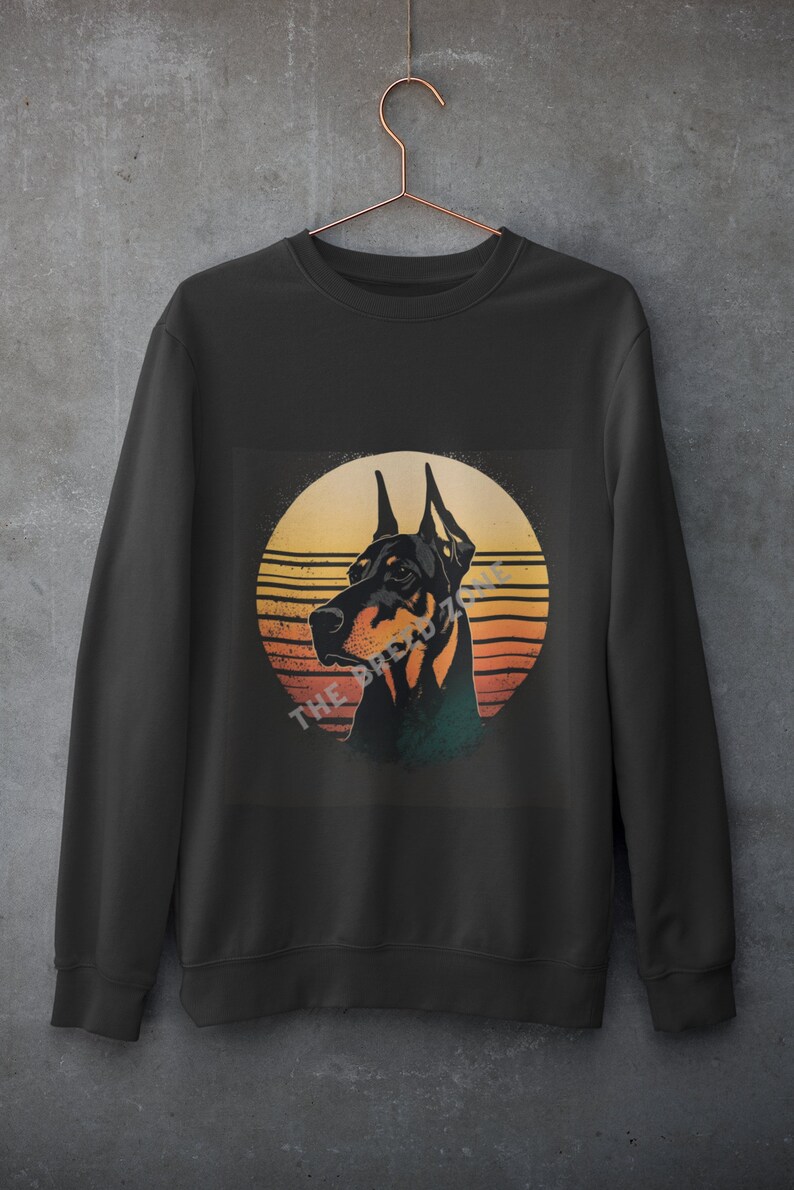 Doberman Retro Digital Art, Doberman Clipart, Dog Wall Art, Retro Style ...