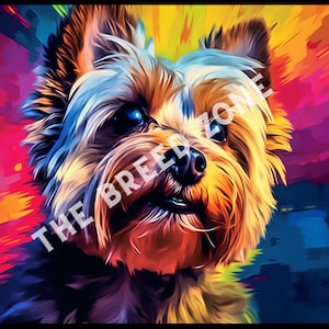 Yorkie Pop Art, Bunte digitale Kunst, Yorkie Clipart, Hund Wandkunst, PNG Bild