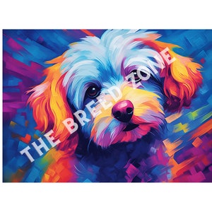 Maltese Pop Art, Colorful Digital Art, Maltese Clipart, Dog Wall Art, PNG Image