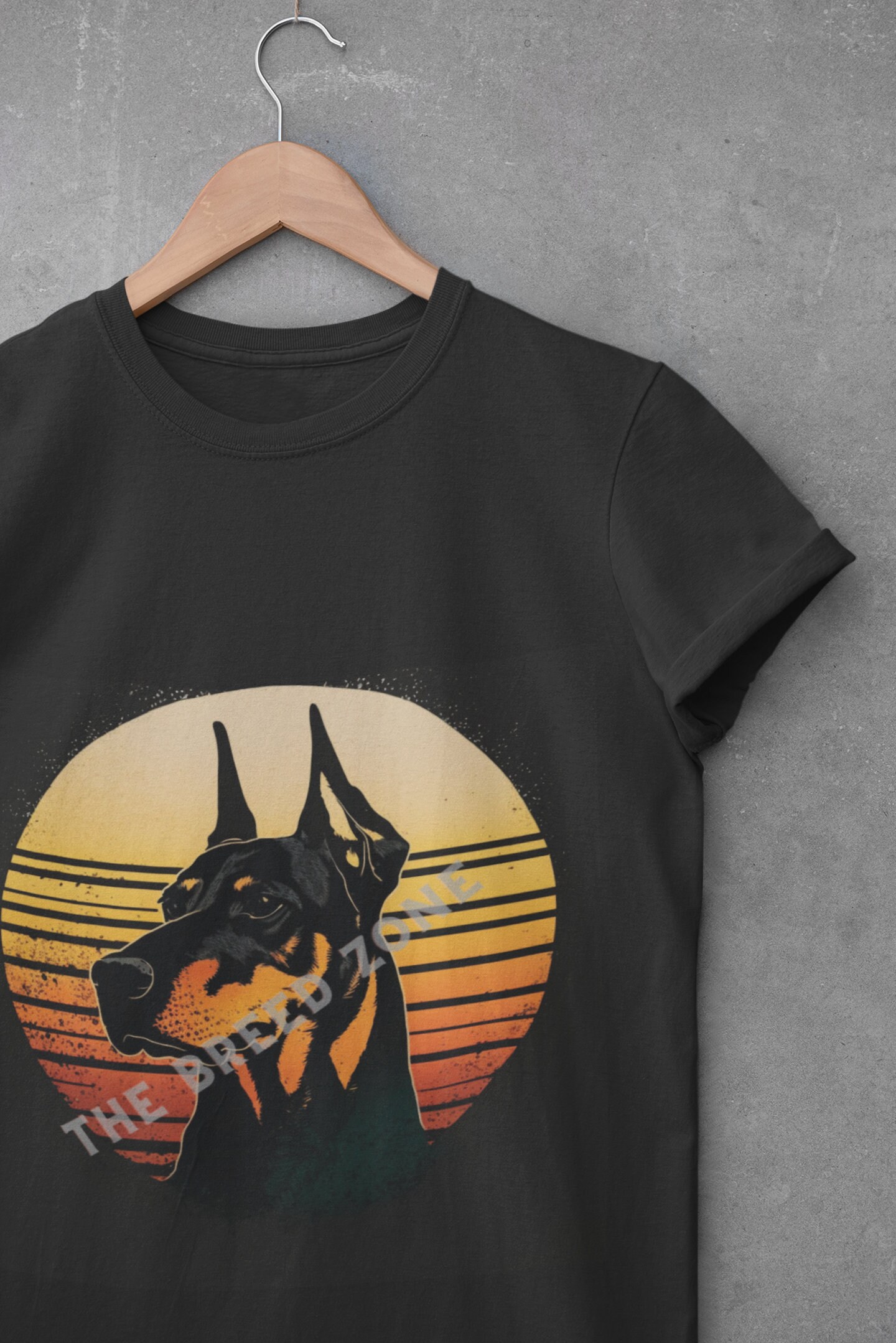 Doberman Retro Digital Art, Doberman Clipart, Dog Wall Art, Retro Style ...