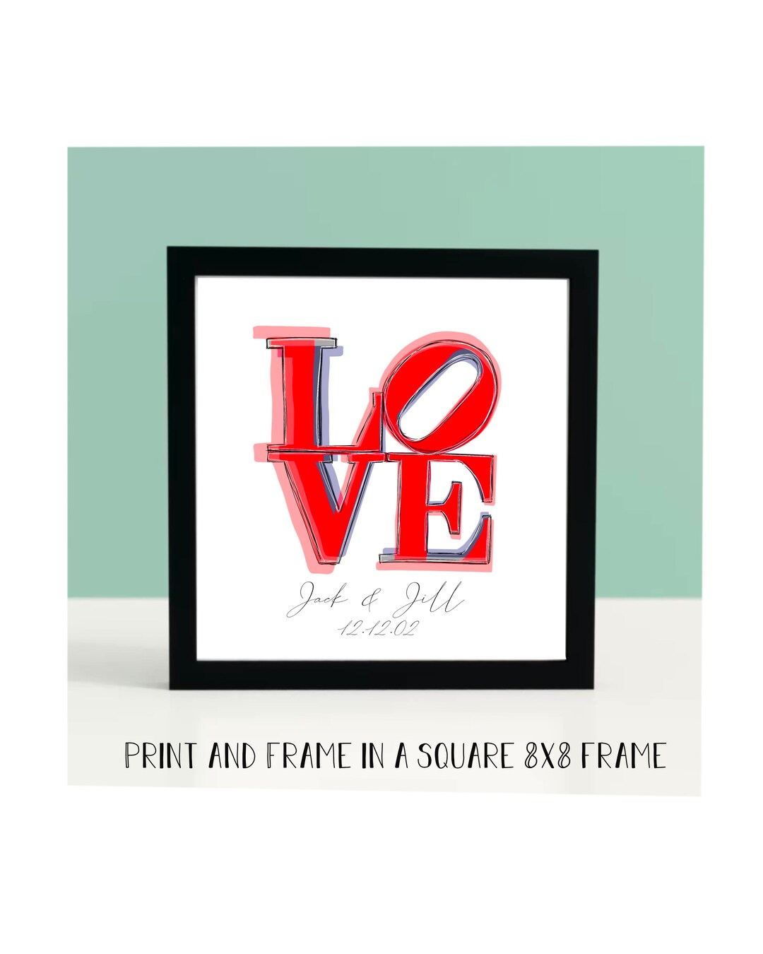 Custom Personalized Digital 8x10 PDF JPEG LOVE Sculpture