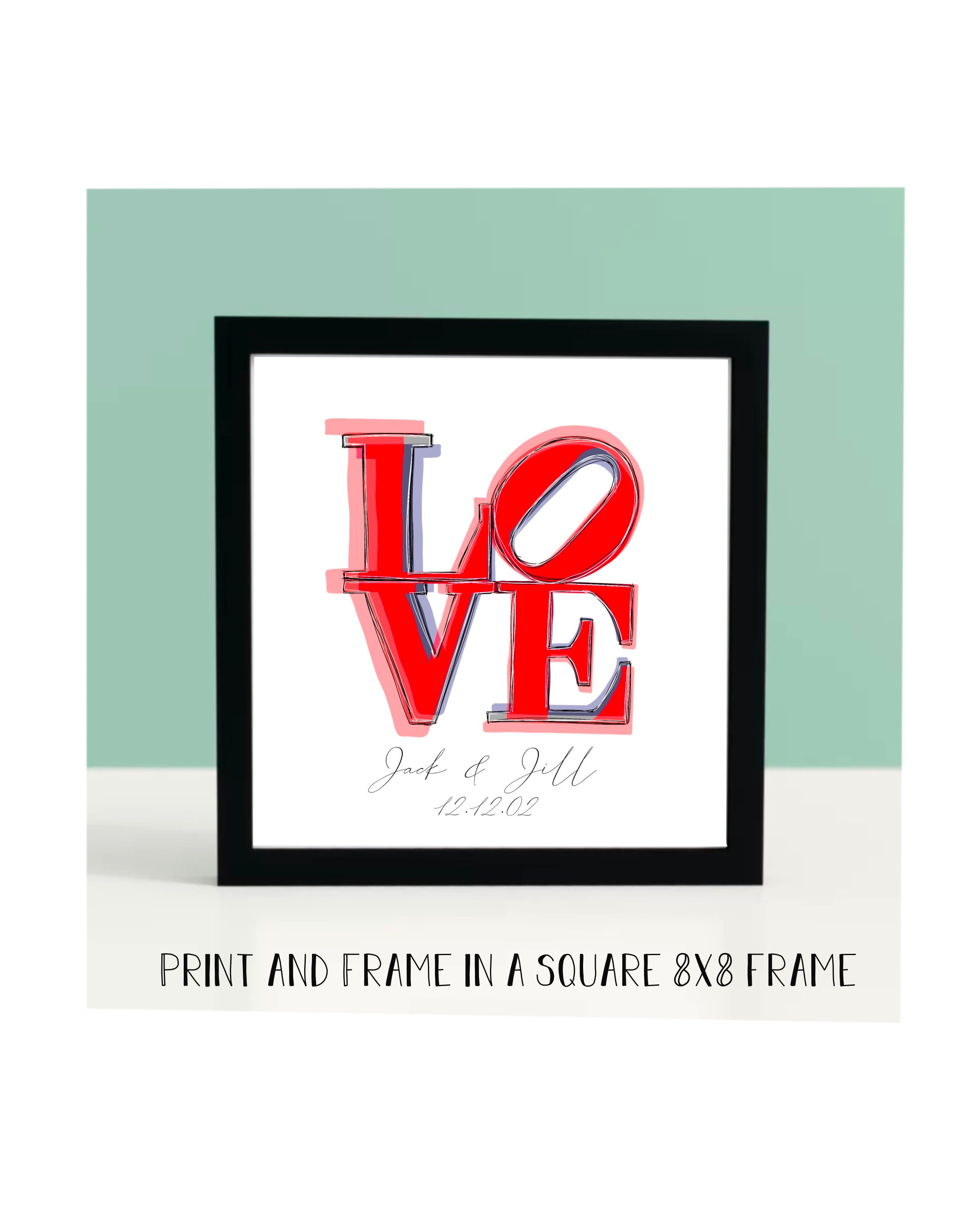 Custom Personalized Digital 8x10 PDF JPEG LOVE Sculpture