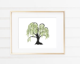 Willow Tree 8x10 Digital Printable Wall Art Download Love Initials Wedding Engagement Dating Carved Couple Gift Valentine’s Anniversary