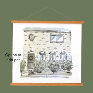 Custom House Hand-drawn Sketch 8x10 Pen Ink Drawing Doodle Bar Home ...
