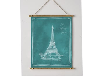 Eiffel Tower Paris France Digital Download- 8x10 PDF 4 color options Hand-drawn digital Instant