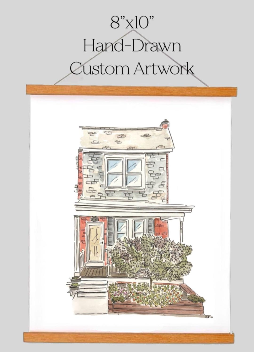 Custom House Hand-drawn Sketch 8x10 Pen Ink Drawing Doodle Bar Home ...