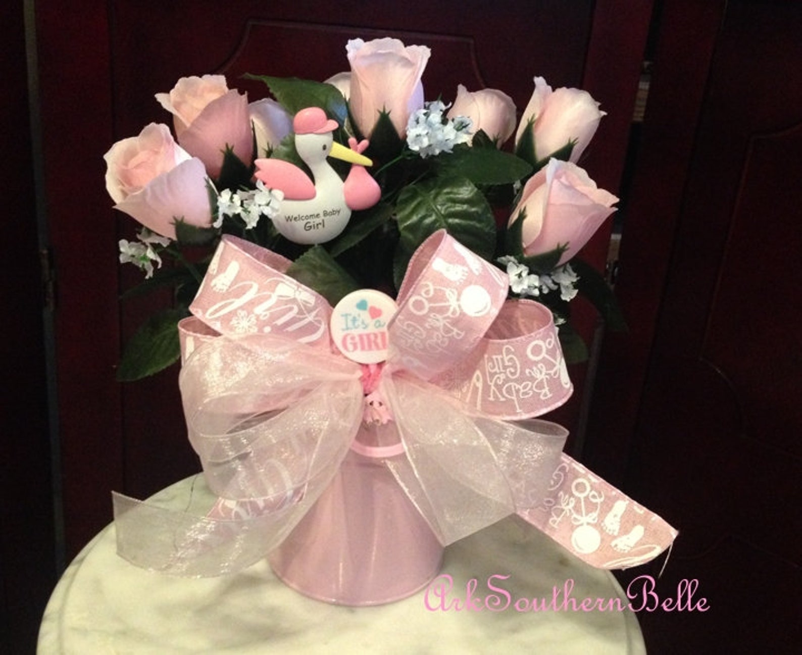 BABY GIRL FLORAL Arrangement Baby Girl Floral New Etsy