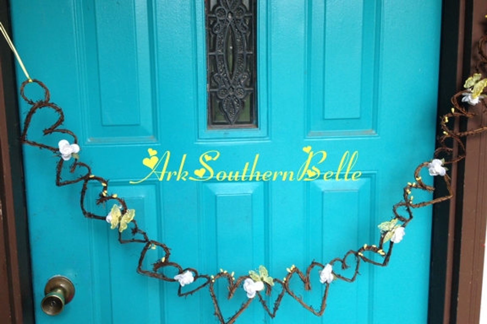 GRAPEVINE HEART GARLAND Butterfly & Rose Heart garland Etsy