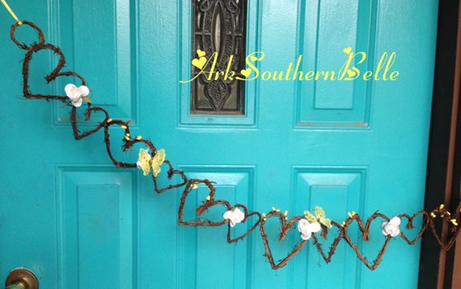 GRAPEVINE HEART GARLAND Butterfly & Rose Heart garland Etsy