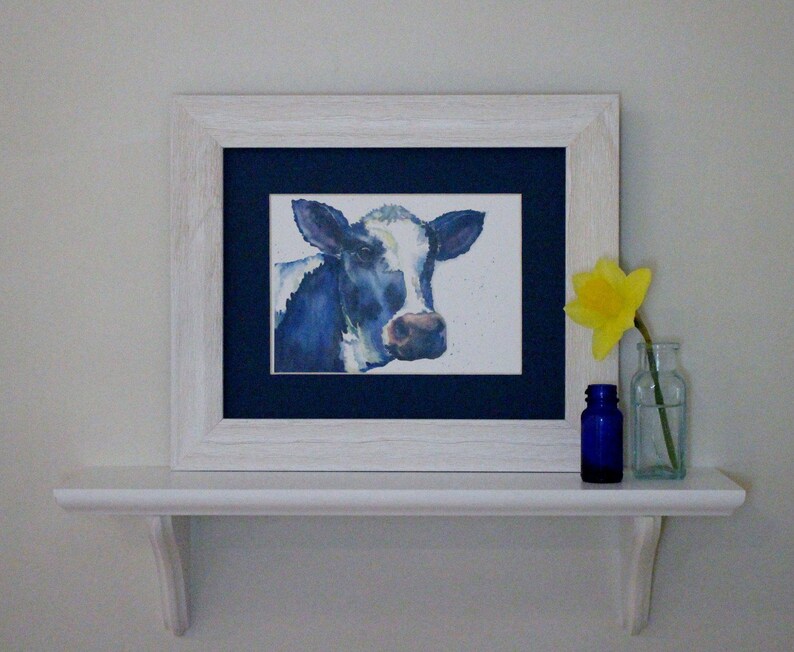 Moody, cow, farm, barn, rustic, country, art print image 4