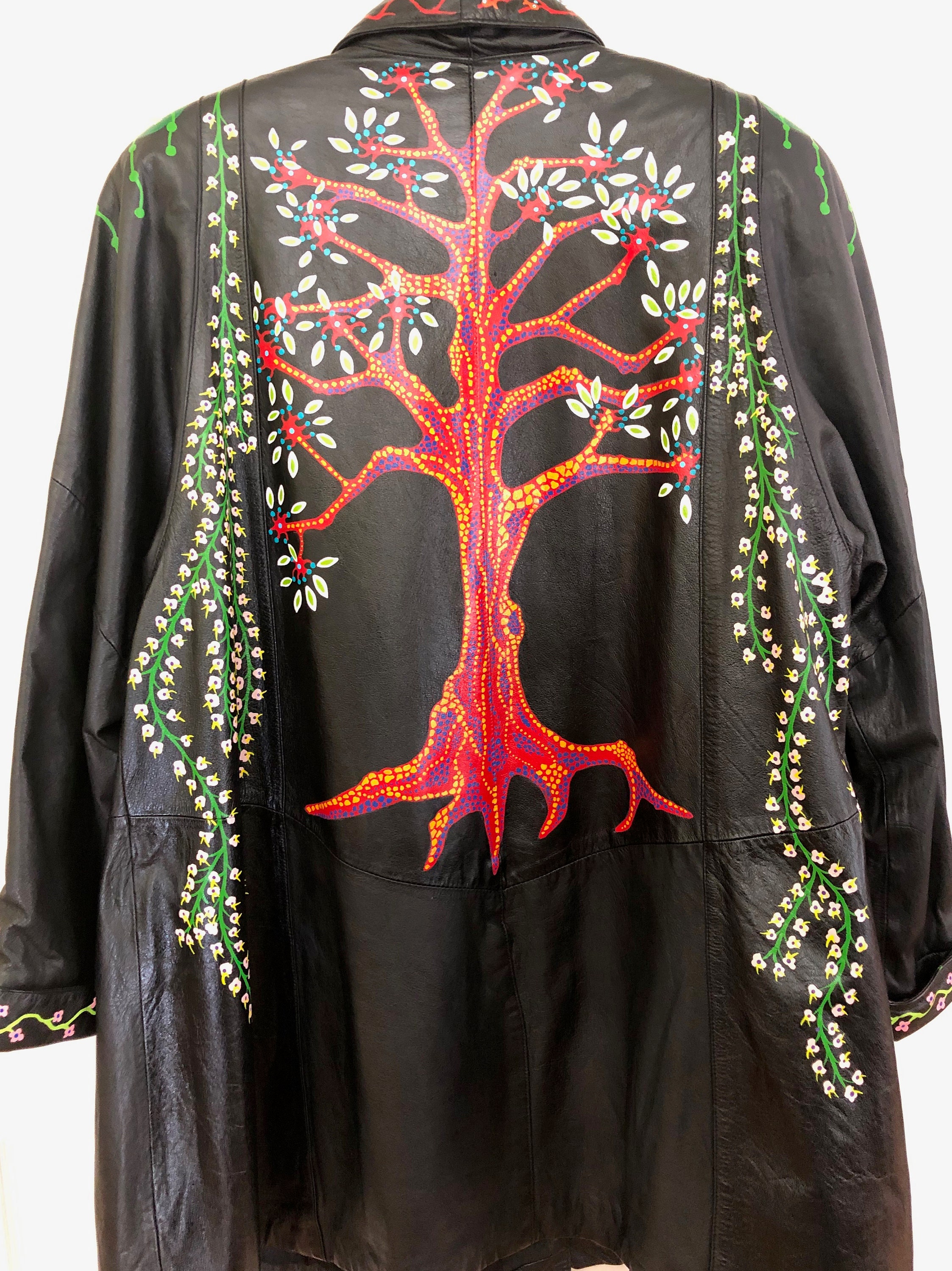 Hand Painted Jacket Etsy