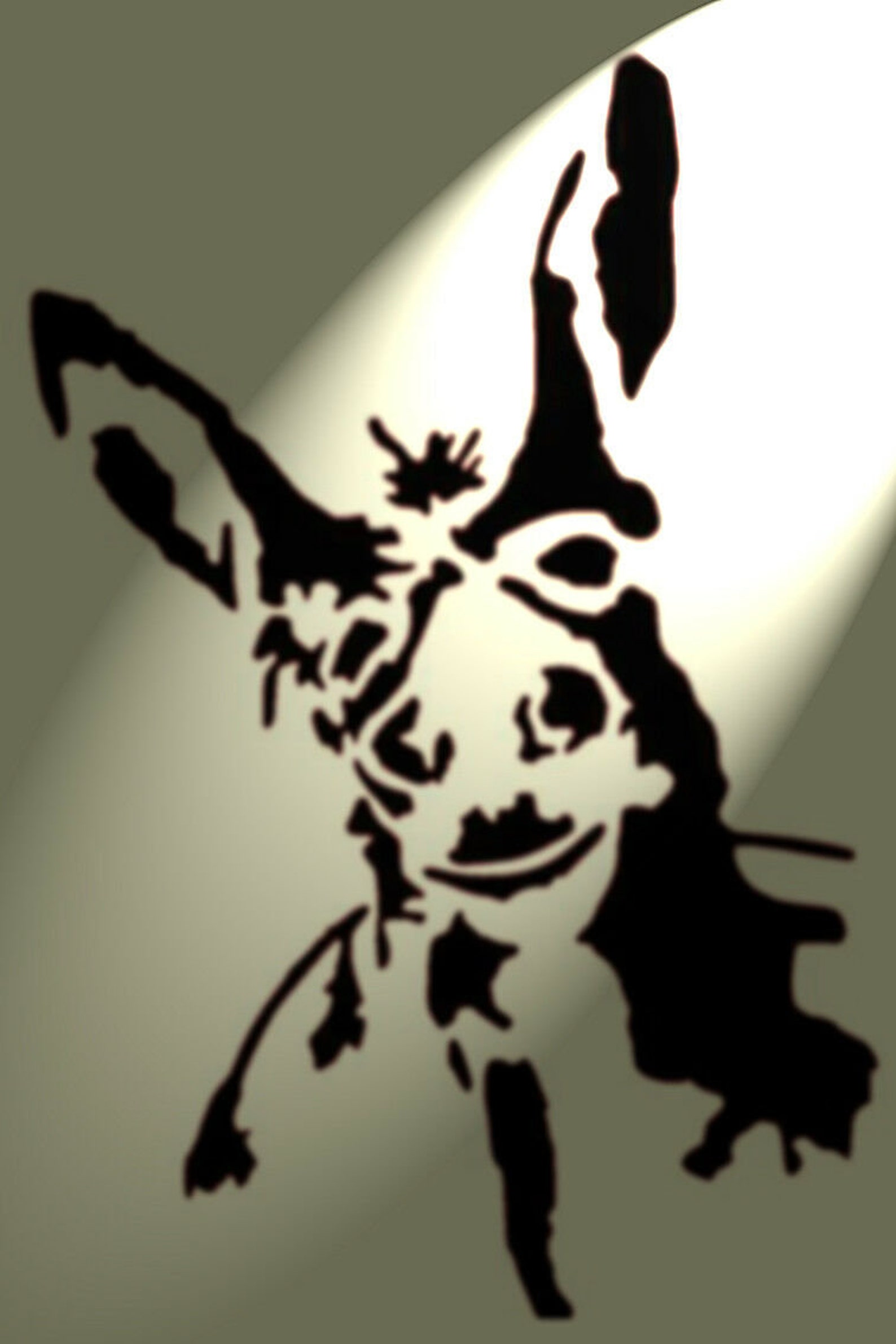 Shabby Chic Stencil Donkey With Flower Vintage A4 297x210mm for Wall