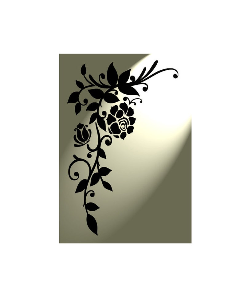 Vintage Stencil Shabby Chic Rose Corner Flourish Rustic Mylar Etsy Artatheart tejido