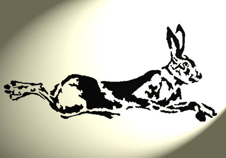 Shabby Chic Stencil Artistic Hare Rabbit Rustic A4 297x210mm Wall ...