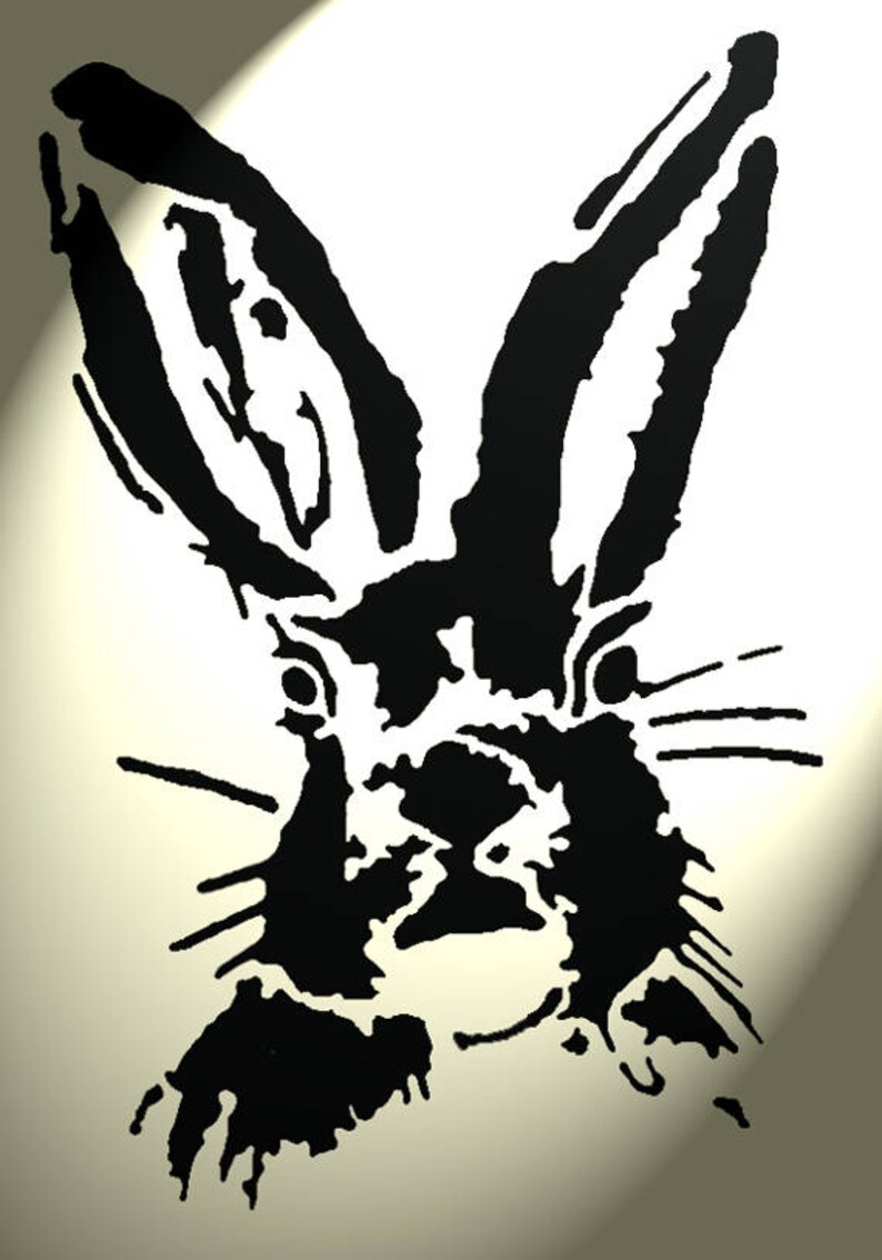 des 2 Shabby Chic Stencil Hare Rabbit Vintage A4 297x210mm wall art Furniture