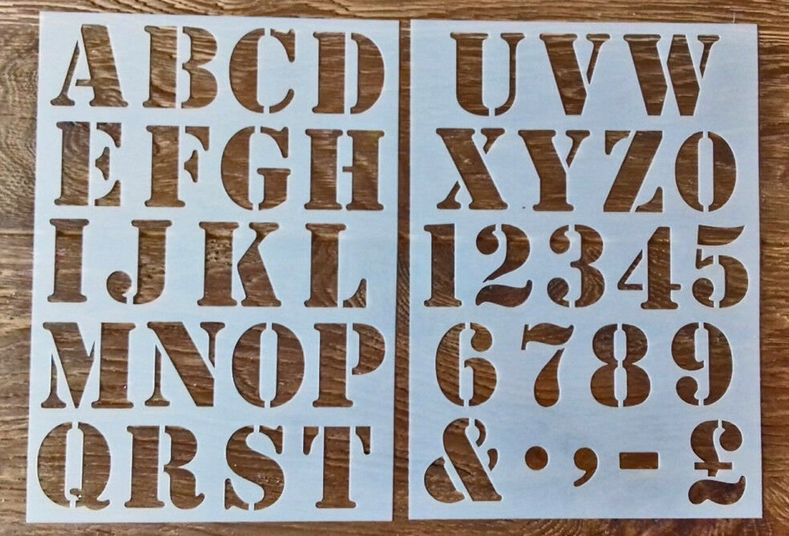 Numbers letter Alphabet plastic stencil large 50mm height Etsy