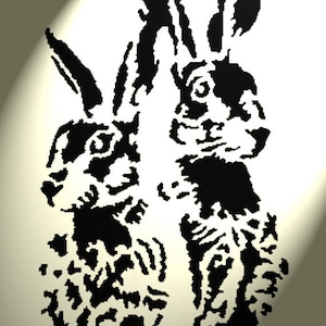 des 3 Country Vintage A4 297x210mm wall art Furniture Shabby Chic Stencil Hare 