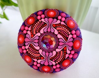 Mandala Dot Art Stone | Dot Painted Home Decor