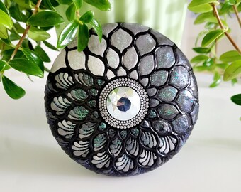 Mandala Dot Art Stone | Yin Yang Mandala Art | Dot Mandala Home Decoration