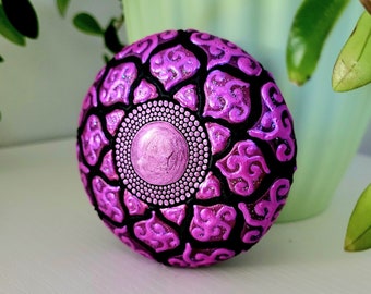 Mandala Dot Art Stone | Dot Mandala Art Decor