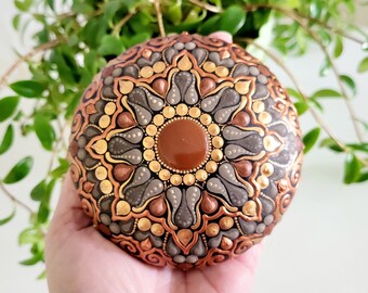 Mandala Dot Art Stone | Dot Mandala Home Decoration