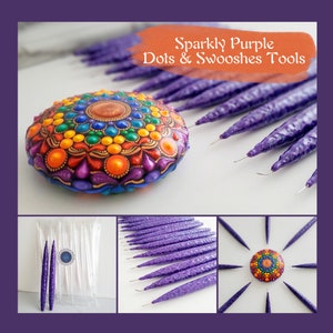 Best Swooshes Tool Extra Sharp Tip Swooshing Tool Purple Swoosh Tool Mandala Dot Art image 9