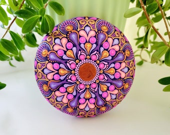 Mandala Art Stone | Hand Dot Painted Mandala Home Decoration
