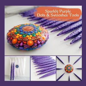 Best Swooshes Tool Extra Sharp Tip Swooshing Tool Purple Swoosh Tool Mandala Dot Art image 2