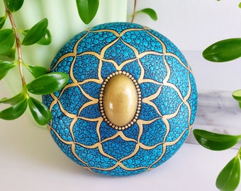 Mandala Dot Art Stone | Hand Dot Painted Home Decoration | Dot Mandala Art