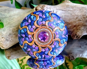 Mandala Dot Art Stone | Hand Painted Home Decoration | Dot Mandala Art