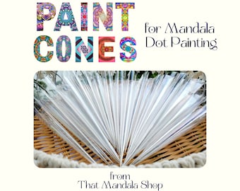 Paint Cones | Paint Cones for Mandala Dot Art Painting | Dot Painting Supplies | Dots, Lines and Swooshing | Dot Mandala Paint Cones