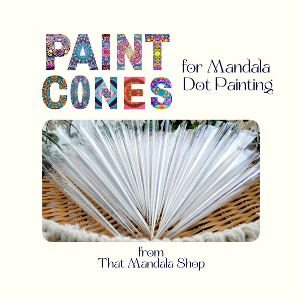 Paint Cones | Paint Cones for Mandala Dot Art Painting | Dot Painting Supplies | Dots, Lines and Swooshing | Dot Mandala Paint Cones