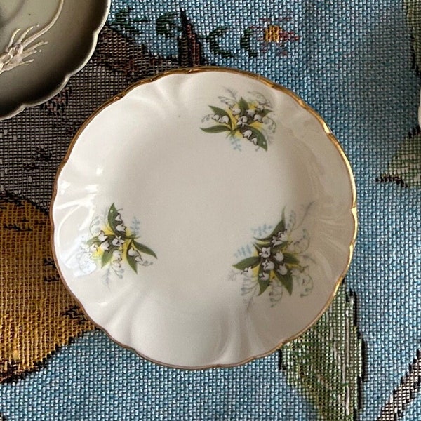 Vintage Hammersley Princess House Lily of the Valley Butter Pat Trinket Dish Small Plate England