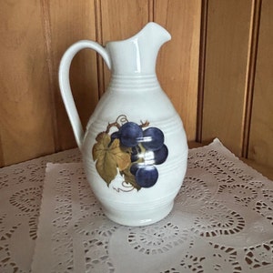 Vintage Pillivuyt France Porcelain Depuis 1818 Pitcher Wine Carafe Grapevine