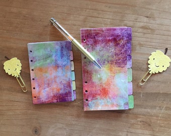 Shabby Autumn planner dividers. Fall dividers available in pocket, personal, A5 and happy planner size. Watercolor