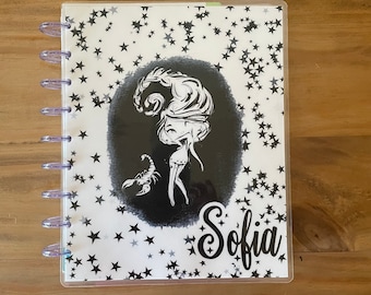 Celestial zodiac sign planner covers. mini and classic happy planner covers. Cute theme to decorate your planner. Black and white