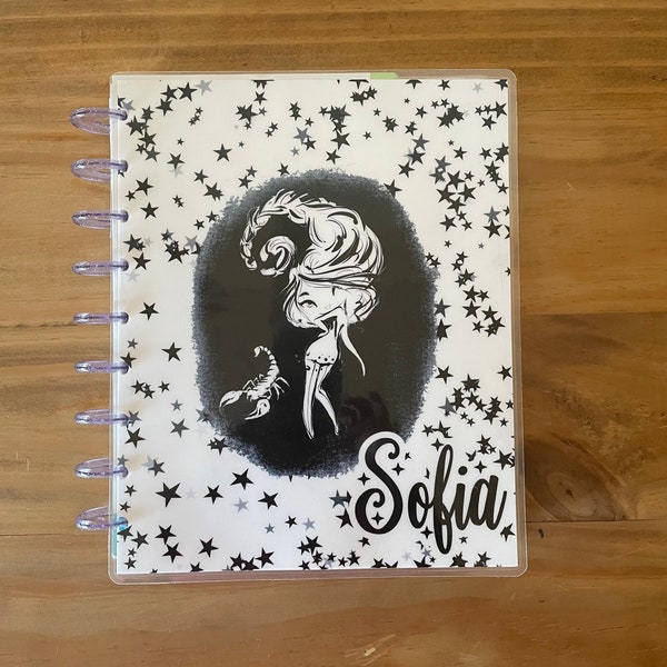 Celestial zodiac sign planner covers. mini and classic happy planner covers. Cute theme to decorate your planner. Black and white