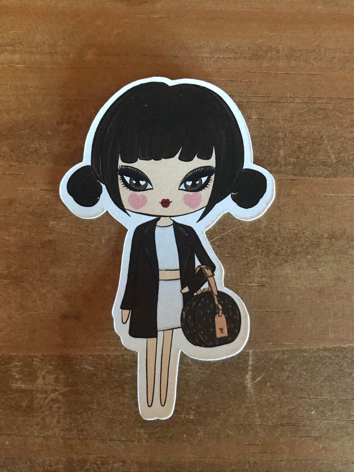 Louis Vuitton Doll Die Cuts. Planner Decorations Stickers 