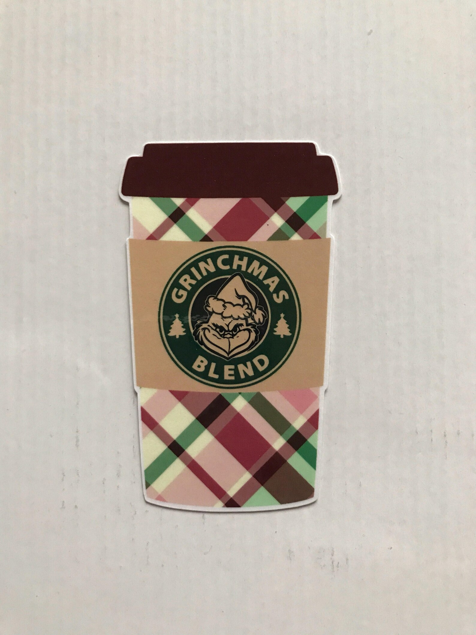 Christmas Coffee Die Cut. Plaid Coffee Cup. Planner | Etsy