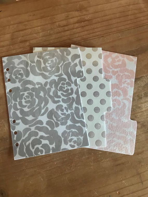 Three Tab Silver Foil Planner Dividers. Planner Supplies, Accessories,  Decorations. Made to Fit Pocket, Personal, A5, and Happy Planner. 