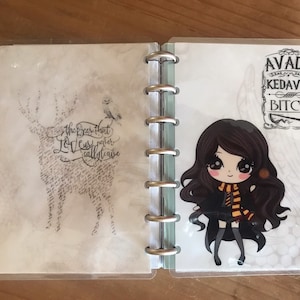 Planner wizard girl dashboard cover and page marker for a personal or A5 planner / planner accessories / A5 planner divider / inserts